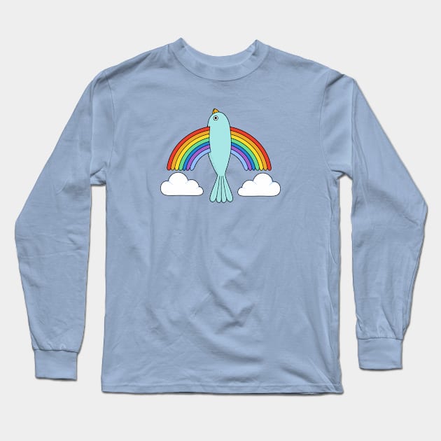 Rainbow Bird Long Sleeve T-Shirt by coffeeman